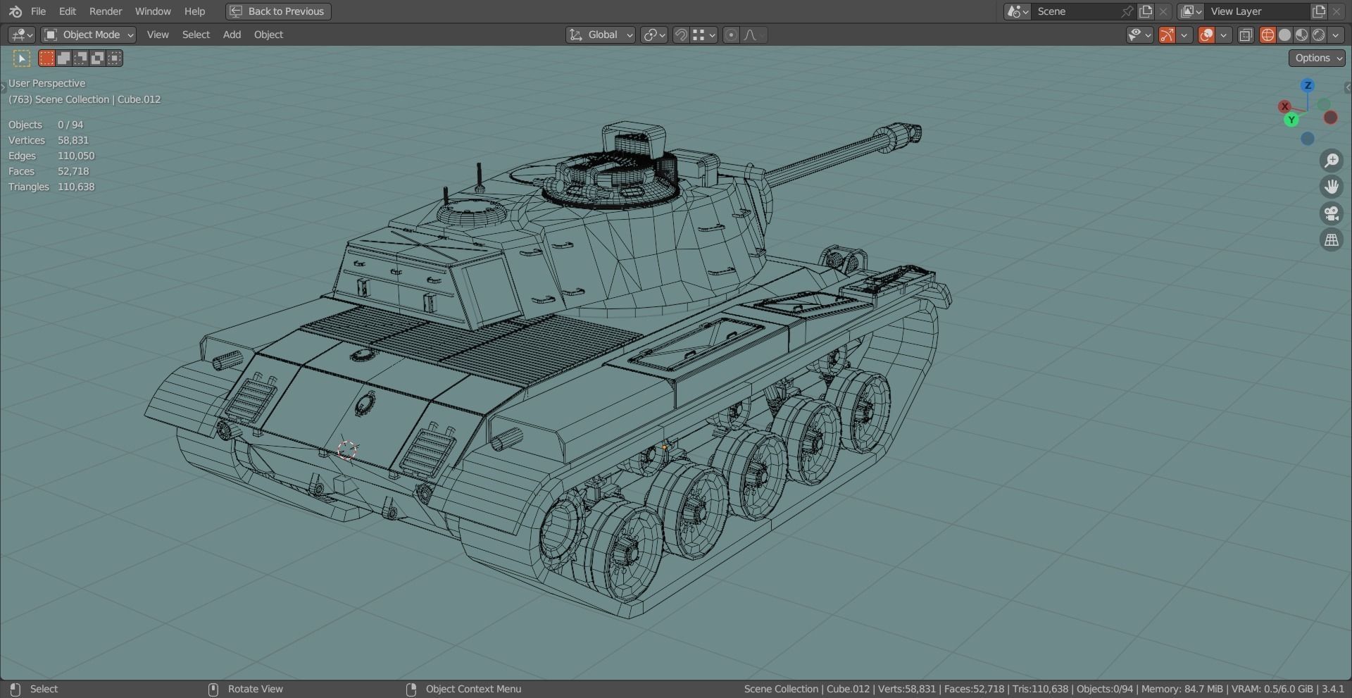 M41 Walker Bulldog TANK BASE MESH Low-poly 3D model_10