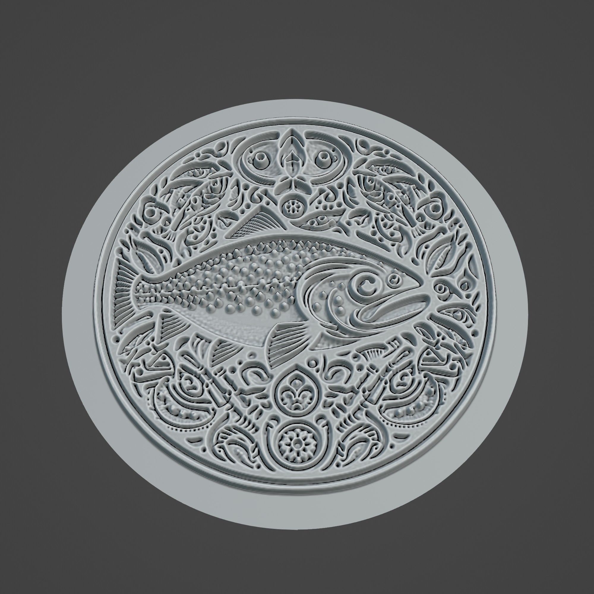 Trout Animal 3D print model_3