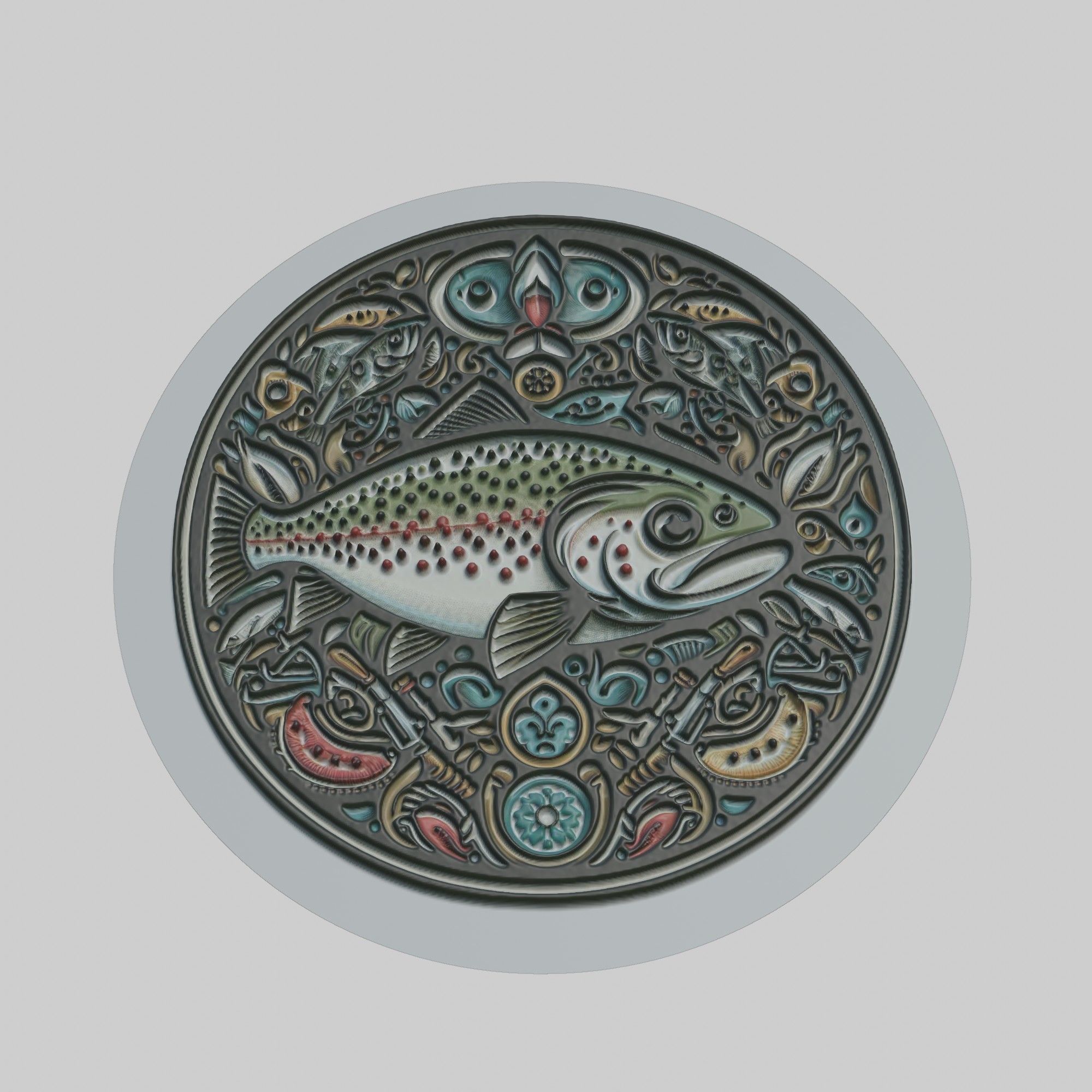 Trout Animal 3D print model_1