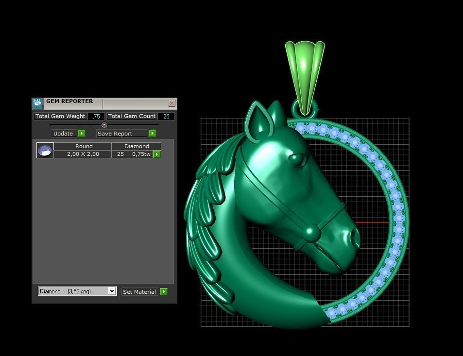 PENDANTS HORSE 3D print model_3