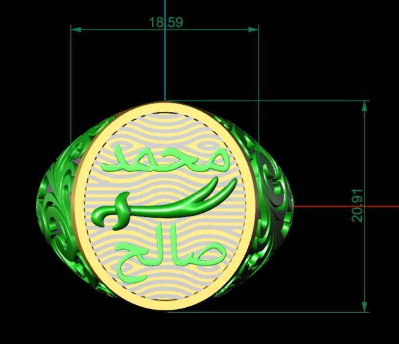  Zulfiqar Sword Ring precious for Boy and Men  3D print model_2