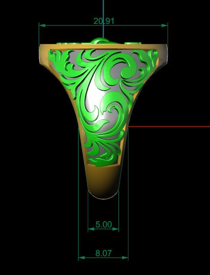  Zulfiqar Sword Ring precious for Boy and Men  3D print model_4