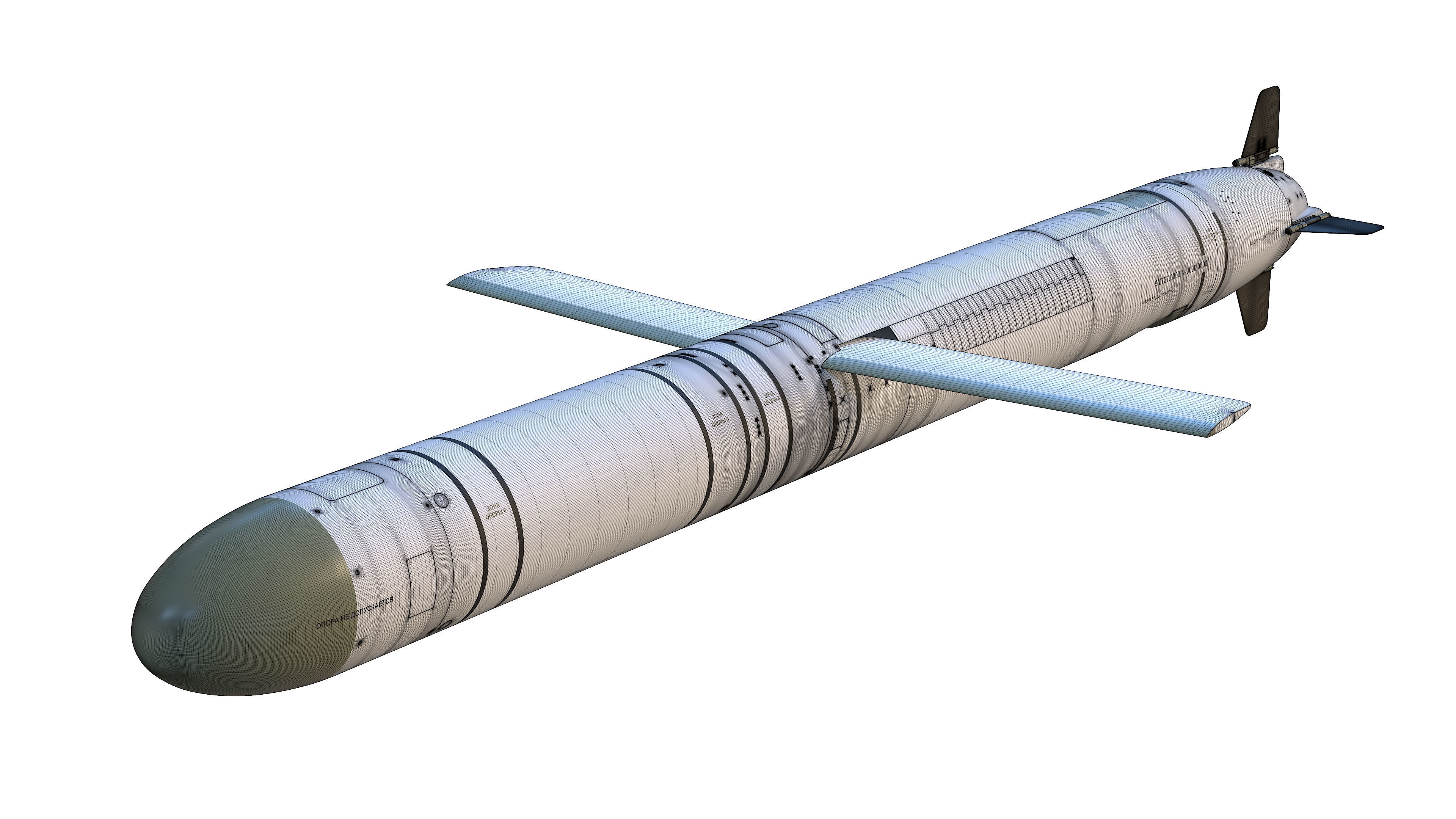 9M727 version of R-500 missile for Iskander-K system 3D model_16