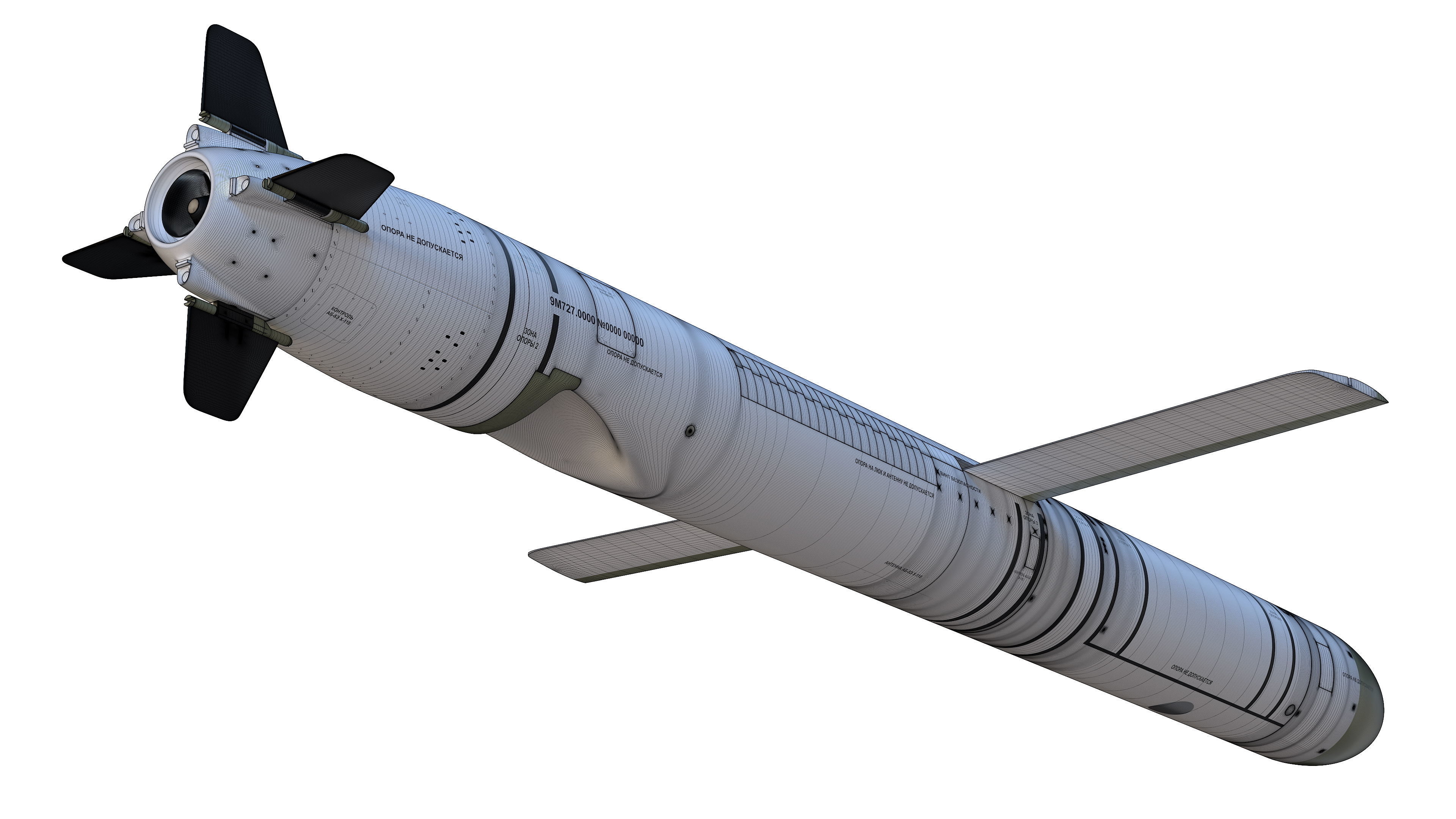 9M727 version of R-500 missile for Iskander-K system 3D model_17