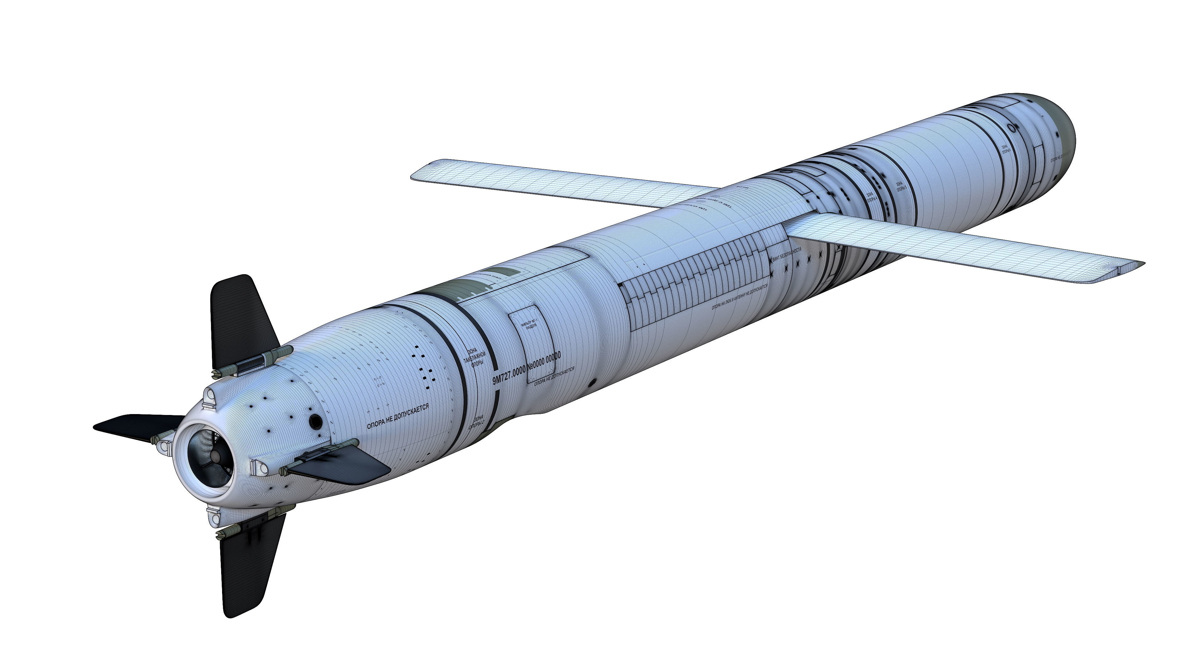 9M727 version of R-500 missile for Iskander-K system 3D model_18