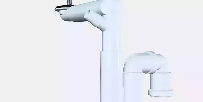 RANNILEN Water trap w flexible pipe 1 bowl Low-poly 3D model