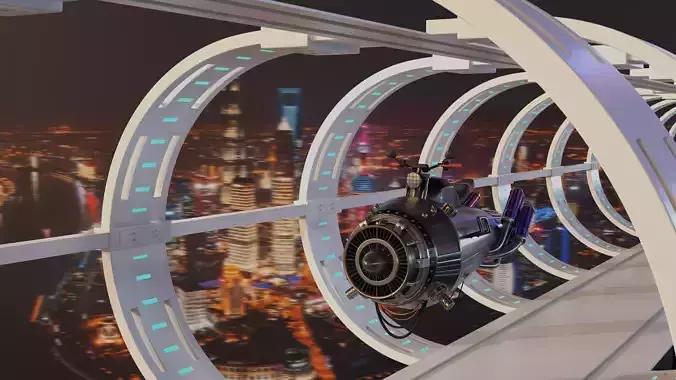 High Detail Futuristic Bike