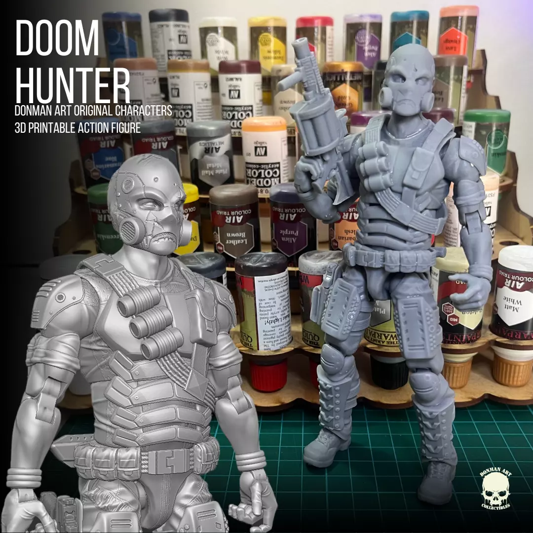 Doom Hunter Donman art Original 3D printable full action figure 3D print model_0