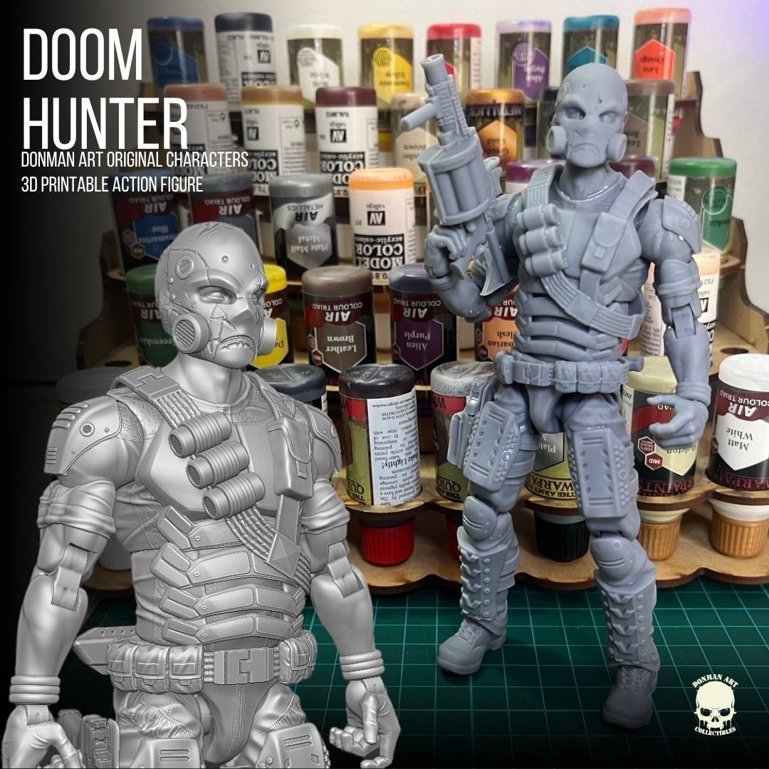 Doom Hunter Donman art Original 3D printable full action figure 3D print model_16