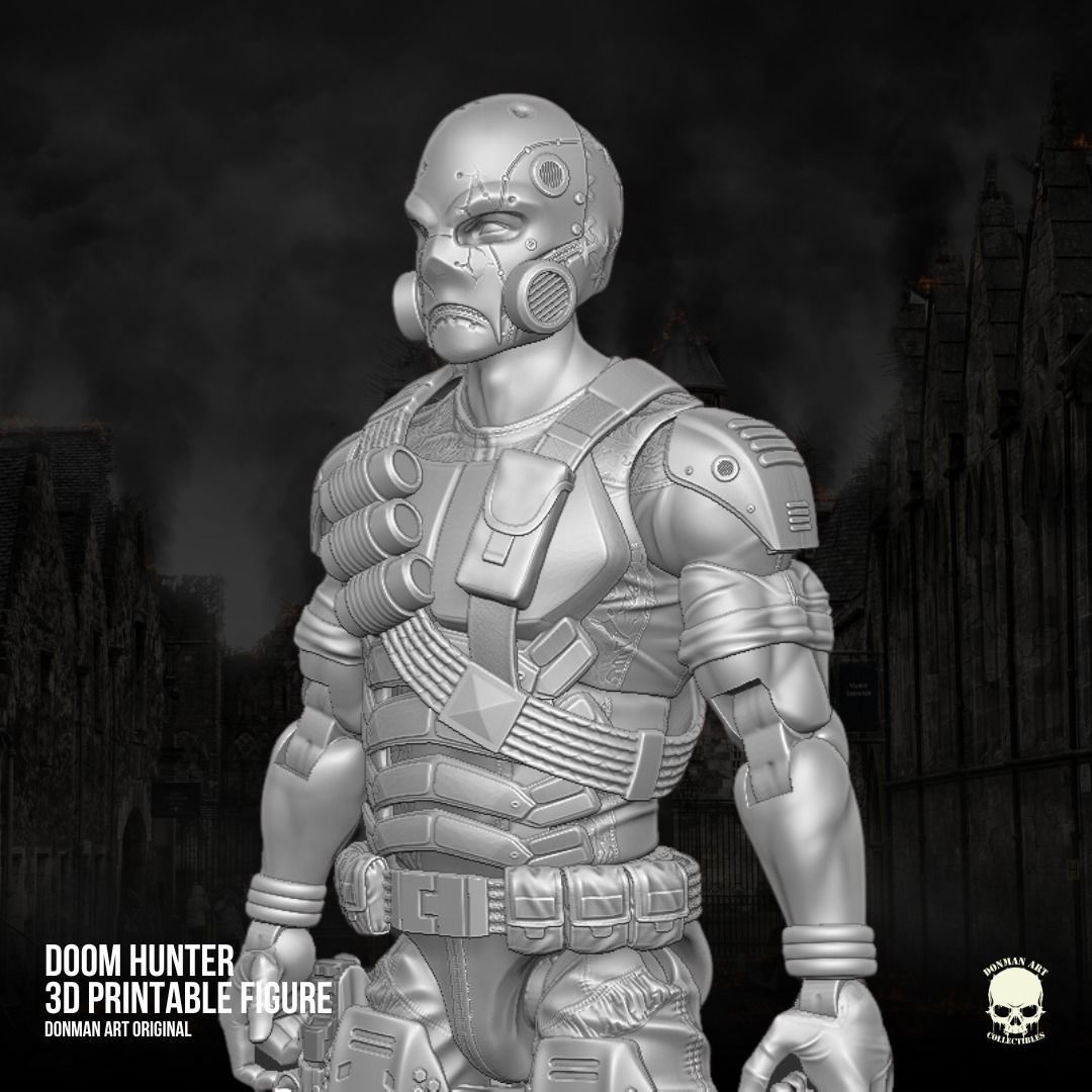 Doom Hunter Donman art Original 3D printable full action figure 3D print model_6