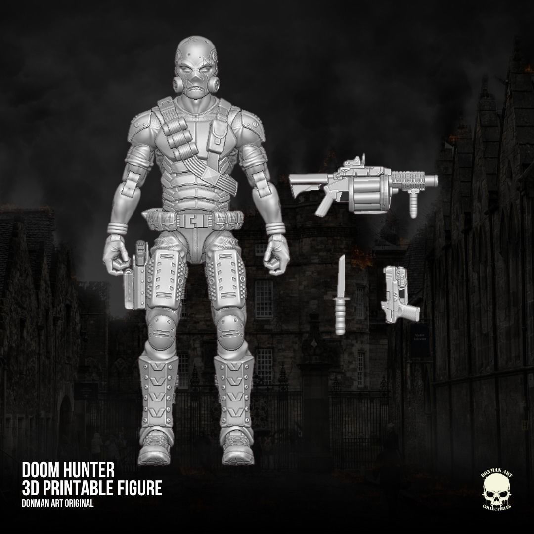 Doom Hunter Donman art Original 3D printable full action figure 3D print model_17