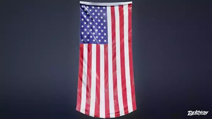 HIGH SCHOOL GYM - Large Flag 01 - LOW POLY