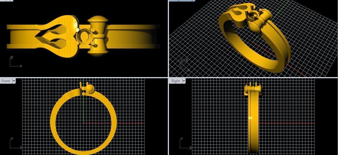 trishul ring 3dm file 3D print model_2