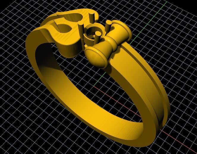 trishul ring 3dm file 3D print model_4