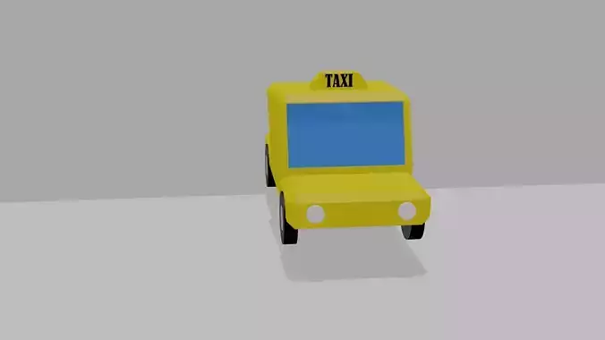 taxi car low poly