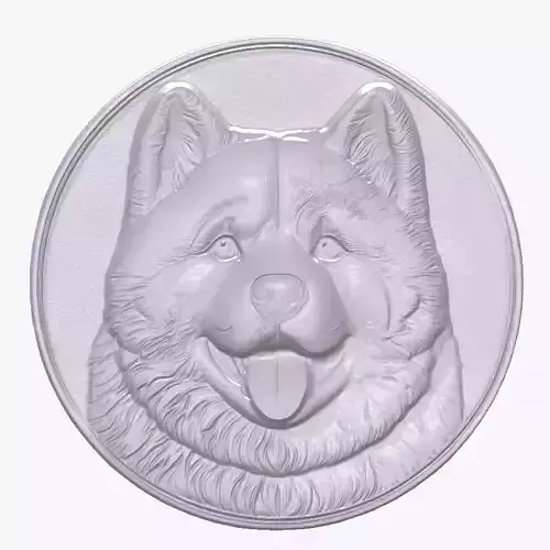Akita 4 basrelief for 3D printing