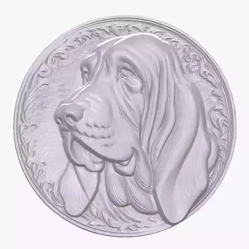 Basset Hound 3 basrelief for 3D printing