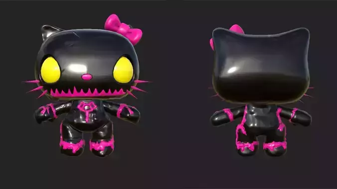 Neon Hello Kitty 3D model