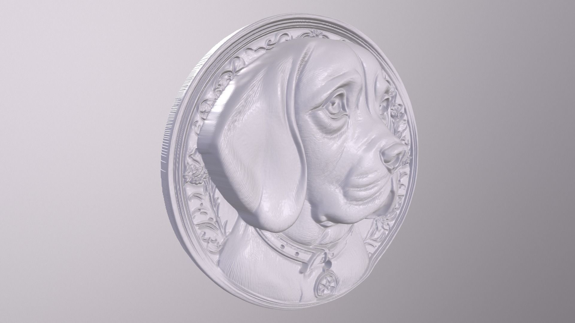 Beagle 3 basrelief for 3D printing 3D print model_4