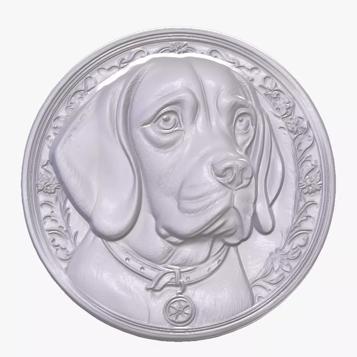 Beagle 3 basrelief for 3D printing 3D print model_0