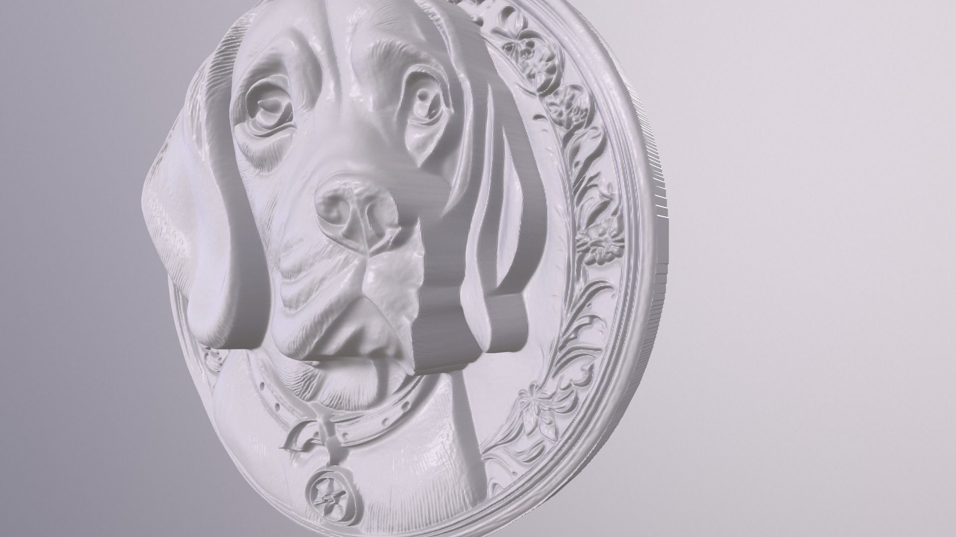 Beagle 3 basrelief for 3D printing 3D print model_3