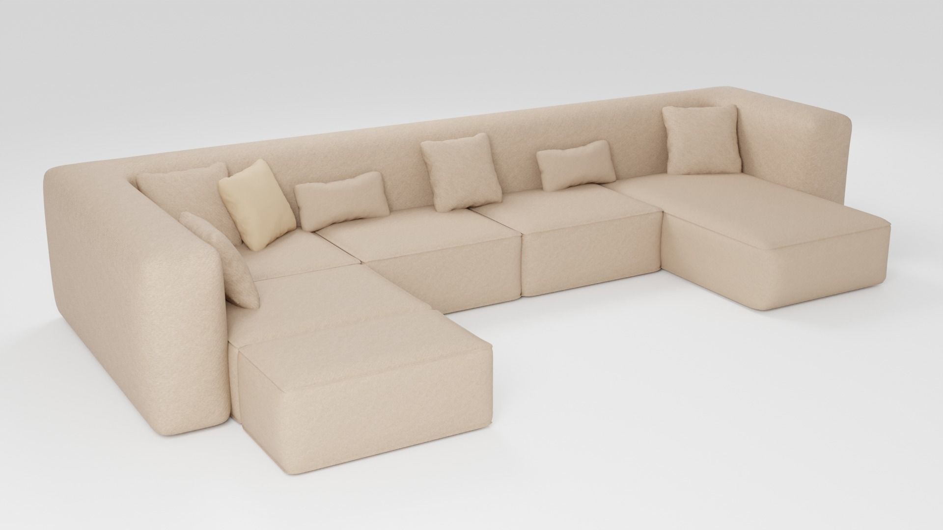 Large comfortable sofa that is ideal for a spacious living room 3D model_1