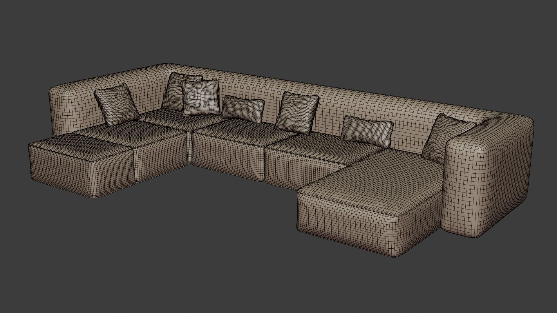 Large comfortable sofa that is ideal for a spacious living room 3D model_6