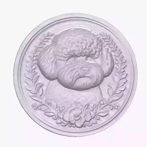 Bichon Frise 4 basrelief for 3D printing