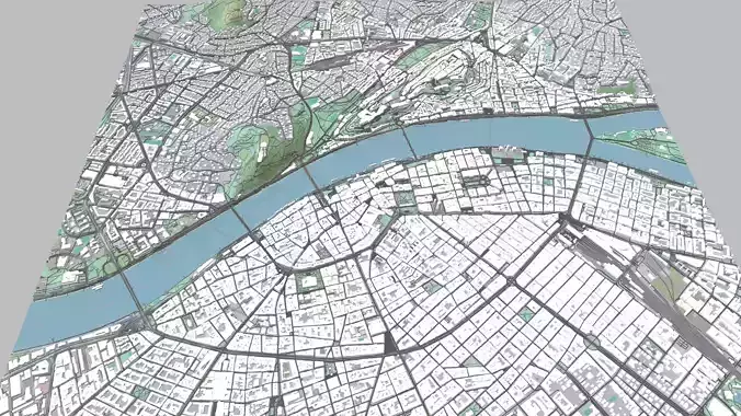 Cityscape Budapest Hungary 3D print model
