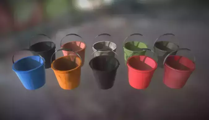 Buckets Plastics 10x VR AR PBR