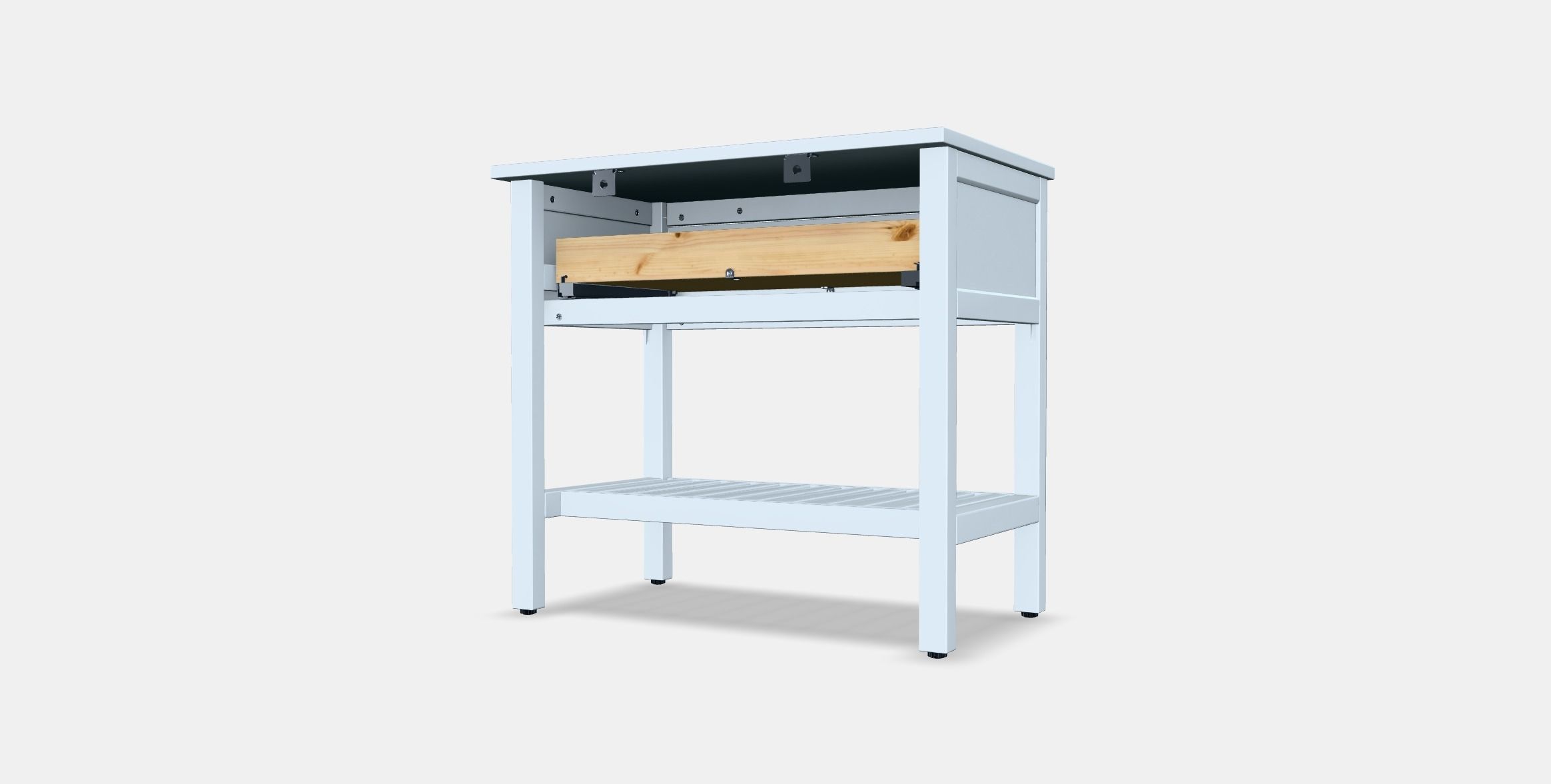 HEMNES Open wash-stand with 1 drawer Low-poly 3D model_5