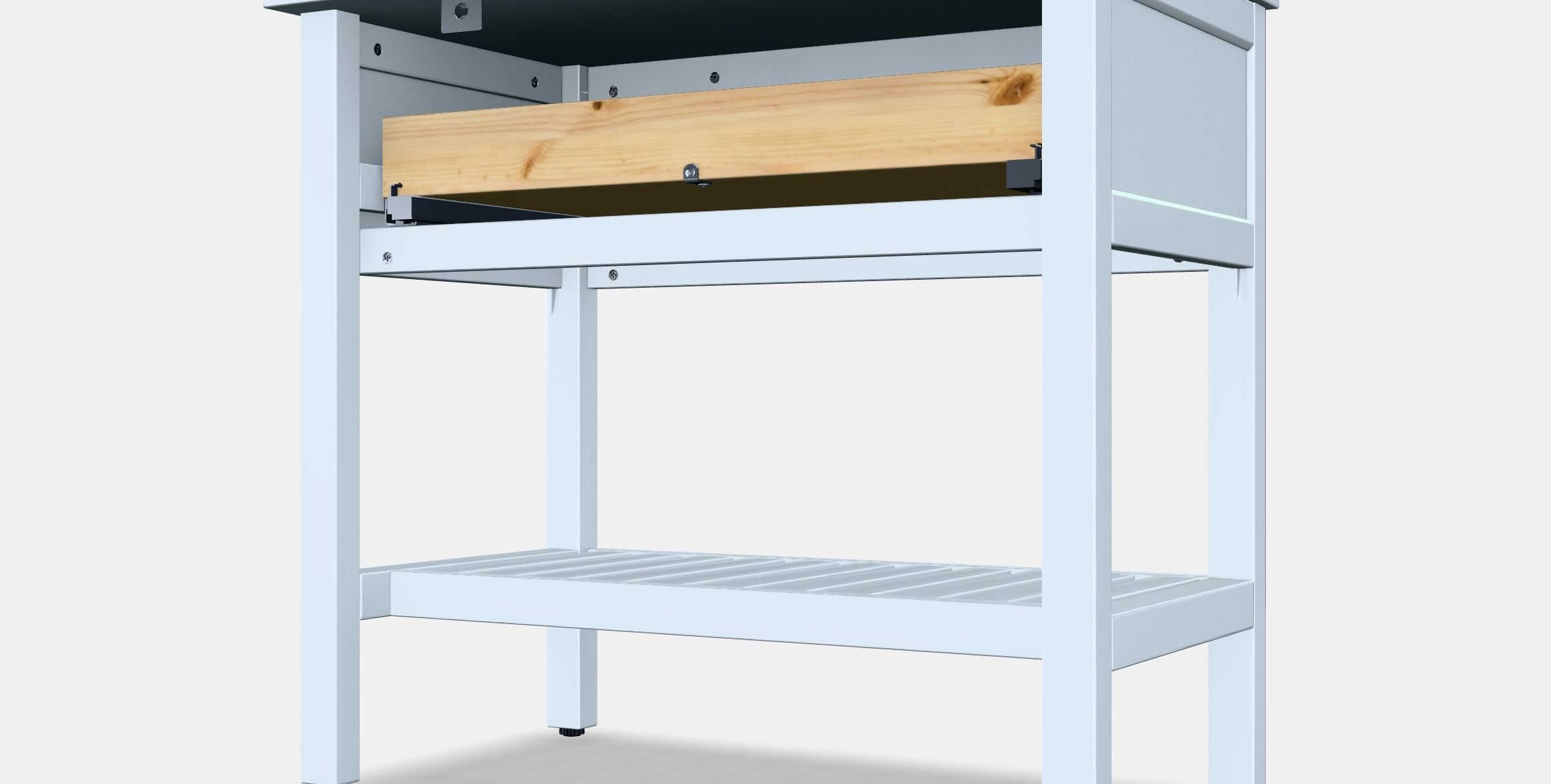 HEMNES Open wash-stand with 1 drawer Low-poly 3D model_6