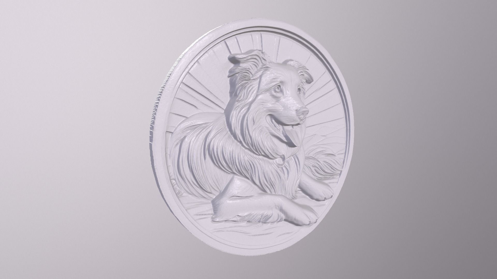 Border Collie 4 basrelief for 3D printing 3D print model_4