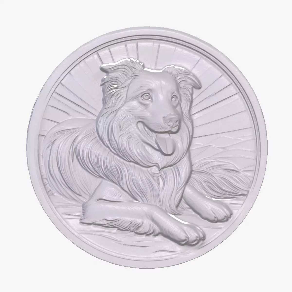 Border Collie 4 basrelief for 3D printing 3D print model_0