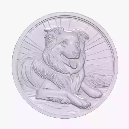Border Collie 4 basrelief for 3D printing