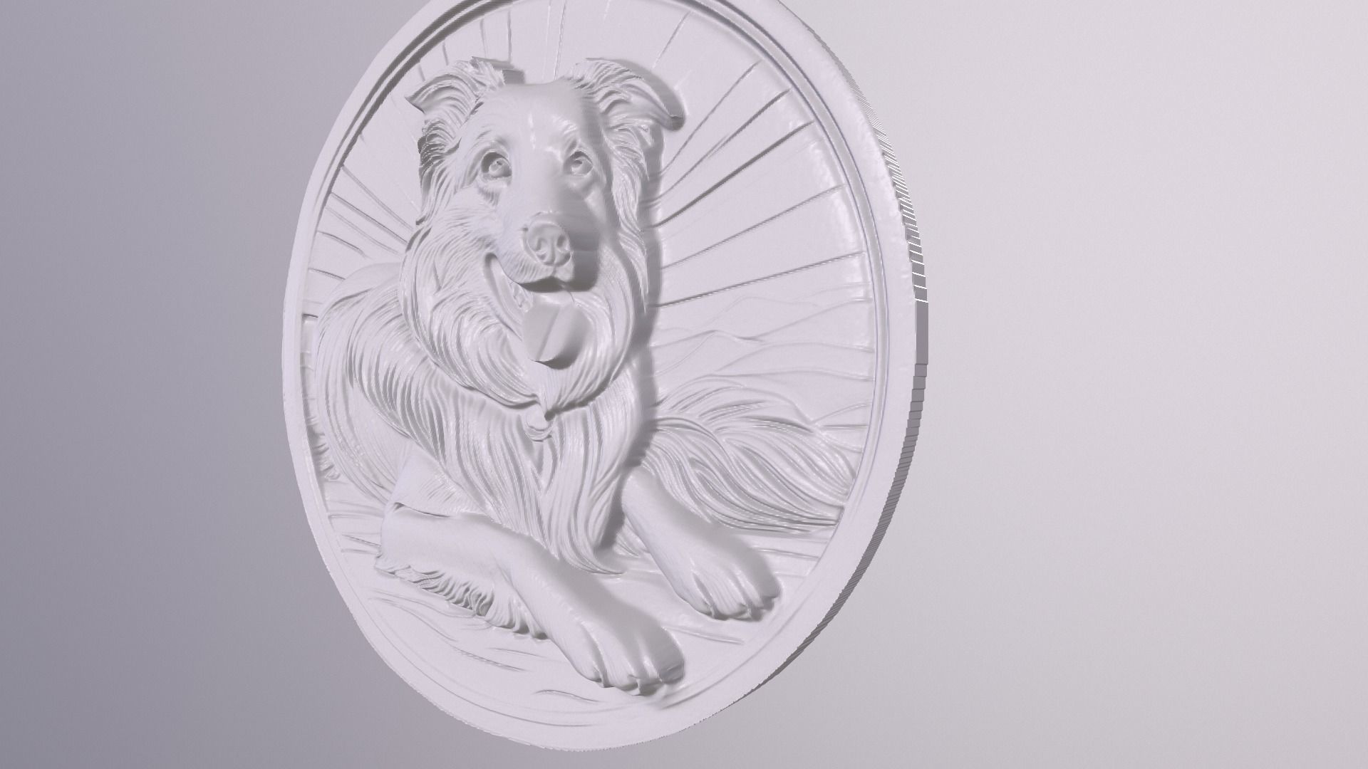 Border Collie 4 basrelief for 3D printing 3D print model_3
