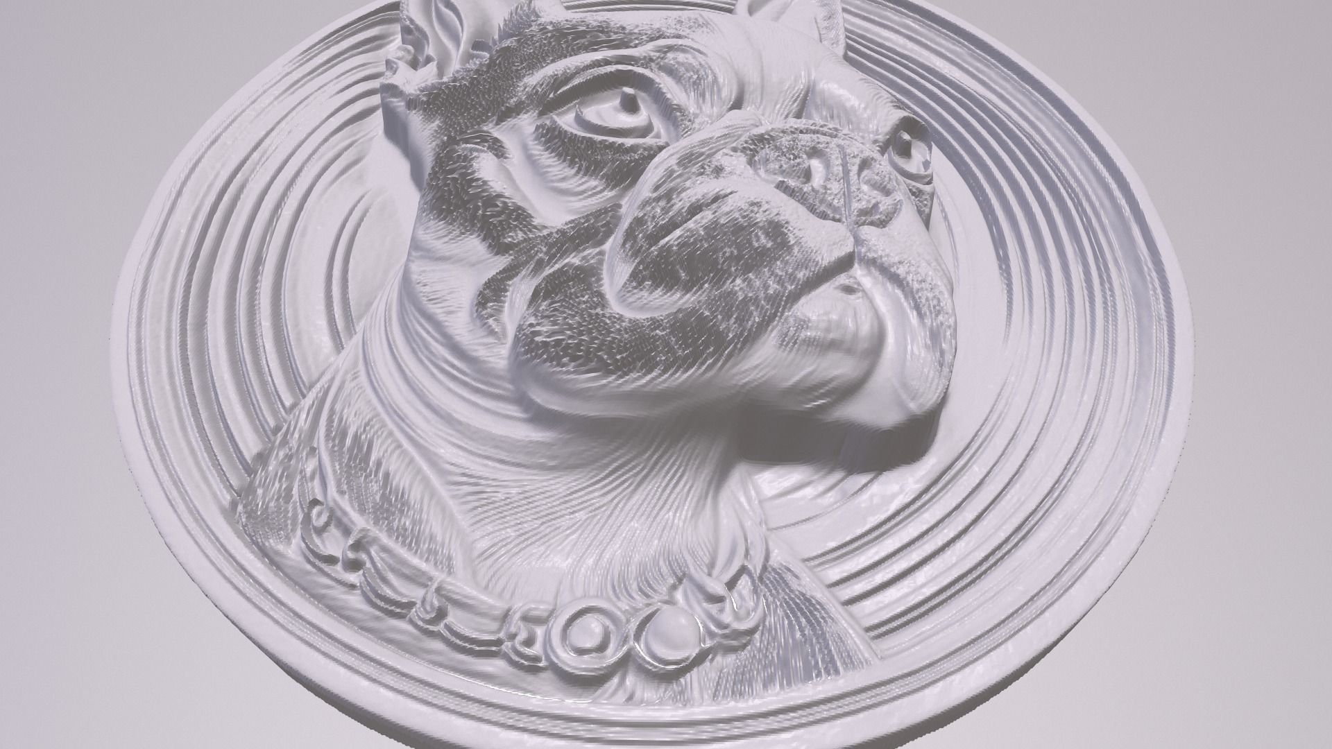 Boston Terrier 2 basrelief for 3D printing 3D print model_2