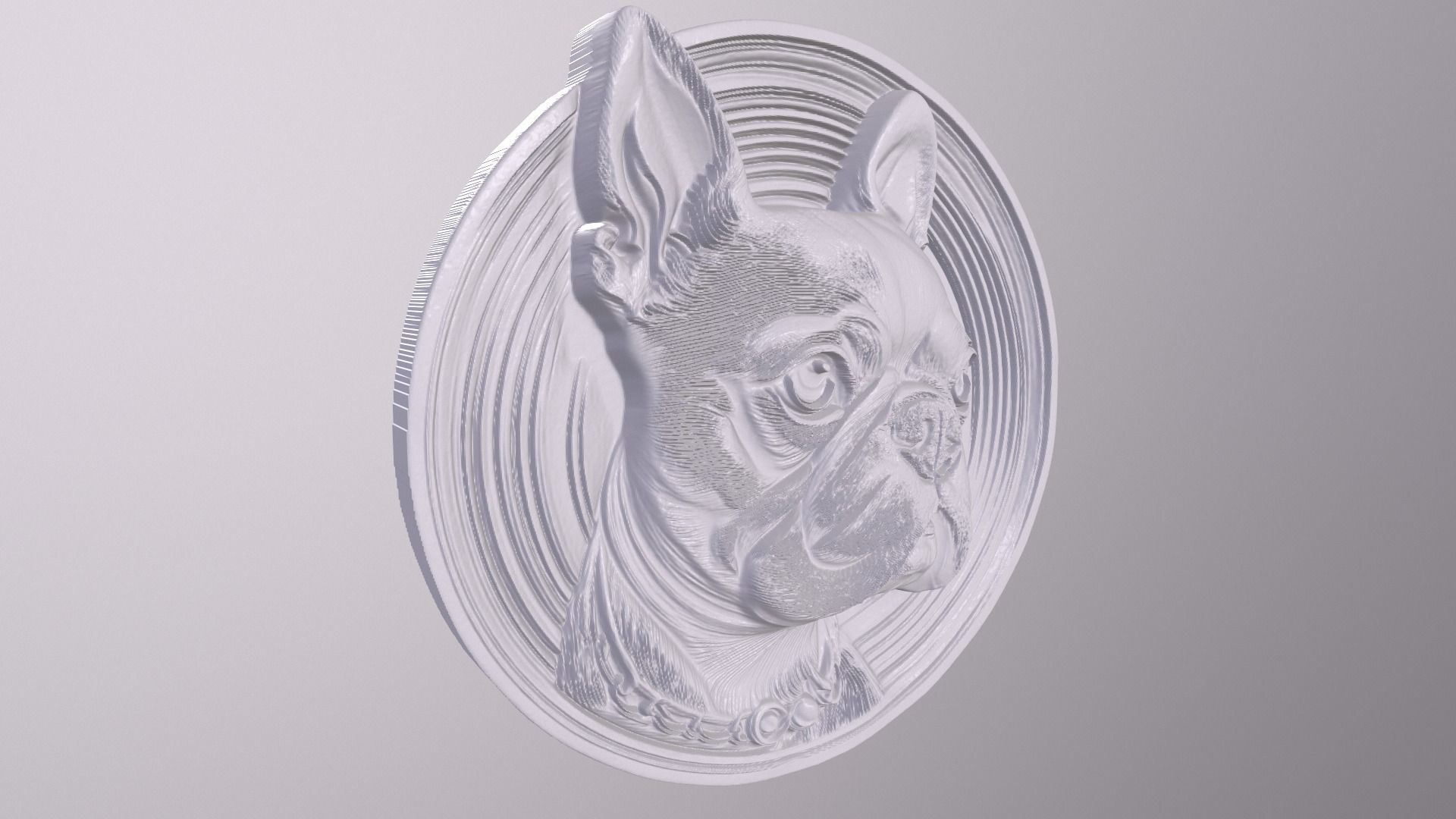 Boston Terrier 2 basrelief for 3D printing 3D print model_4