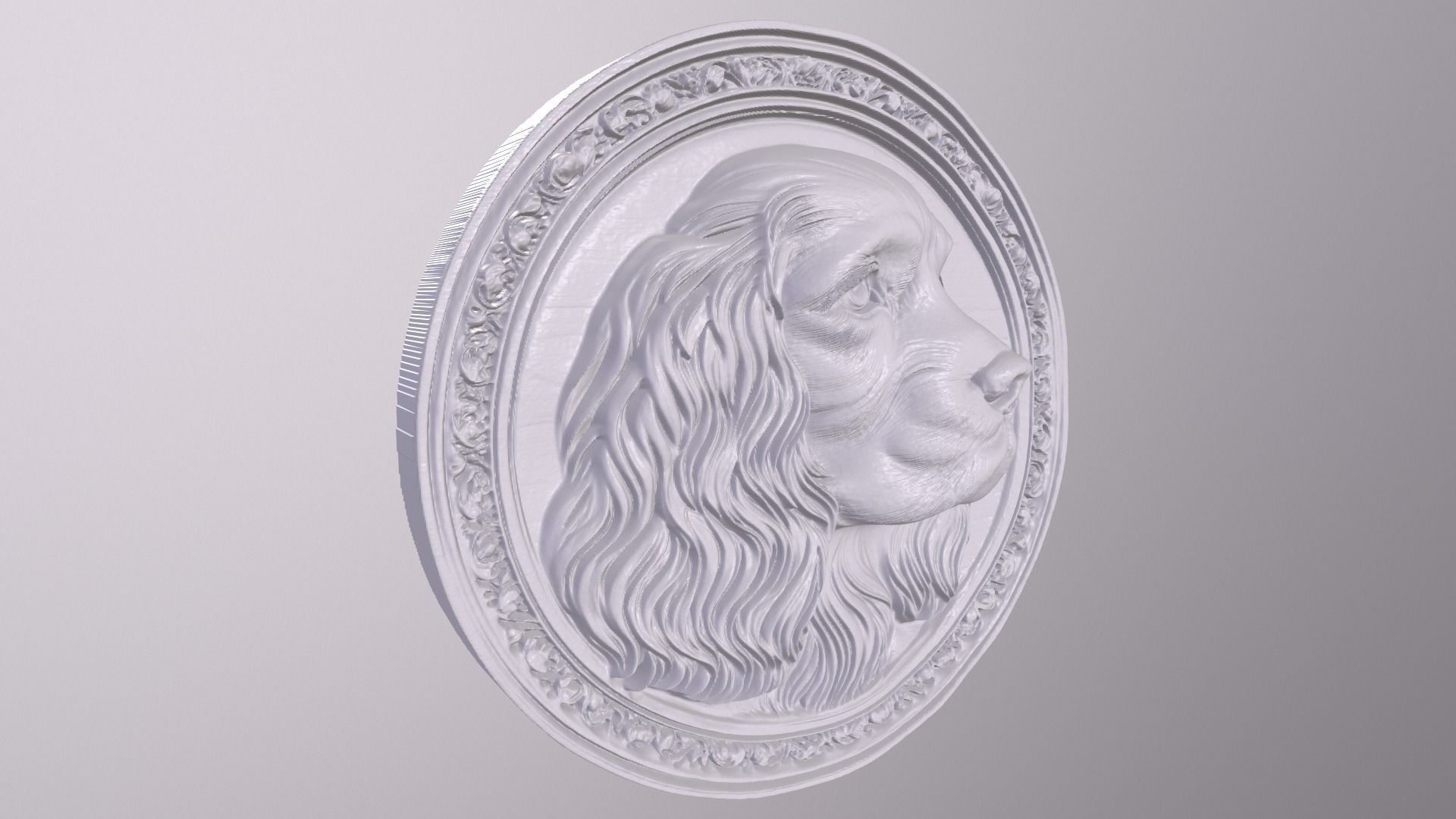 Cocker Spaniel 1 basrelief for 3D printing 3D print model_4
