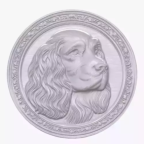Cocker Spaniel 1 basrelief for 3D printing