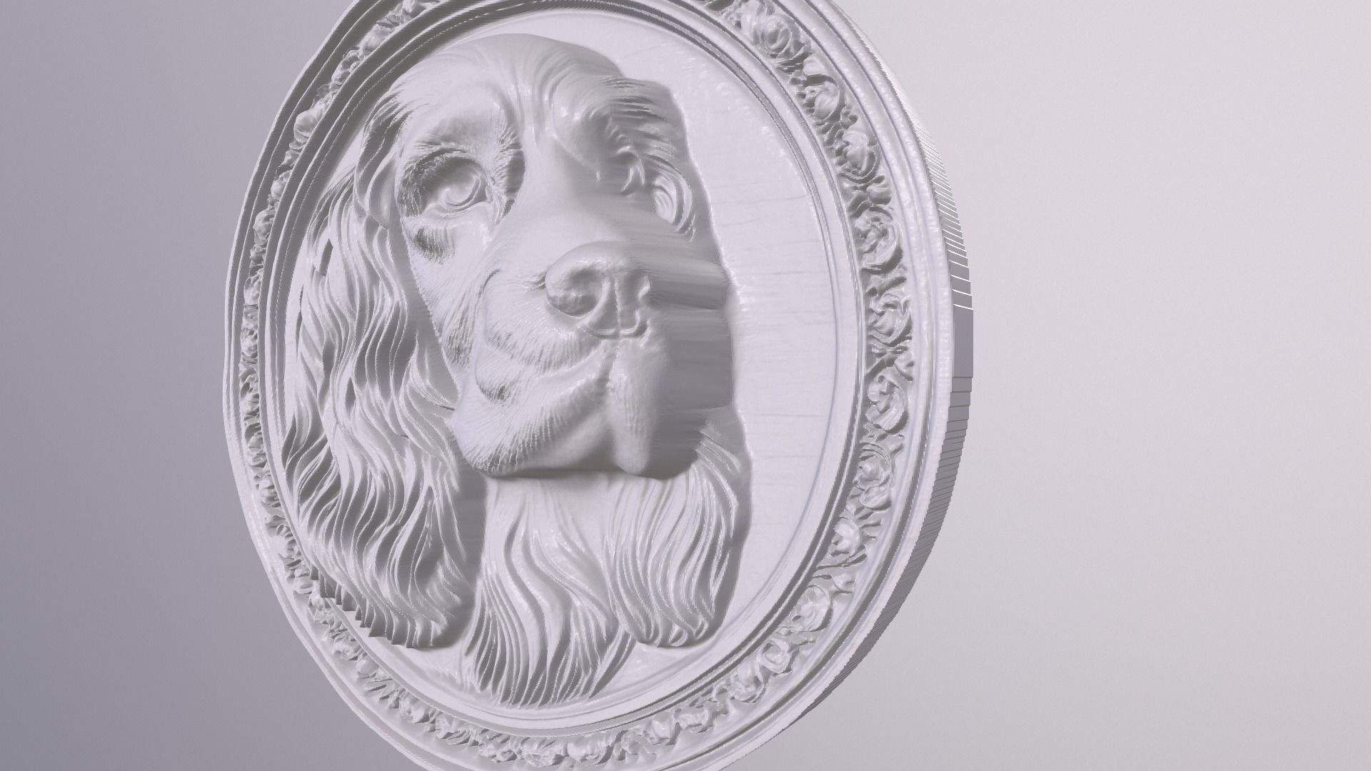 Cocker Spaniel 1 basrelief for 3D printing 3D print model_3