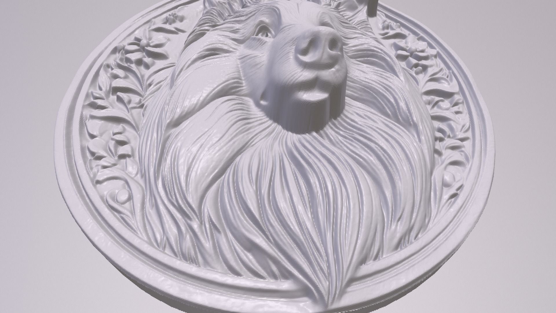 Collie 3 basrelief for 3D printing 3D print model_2