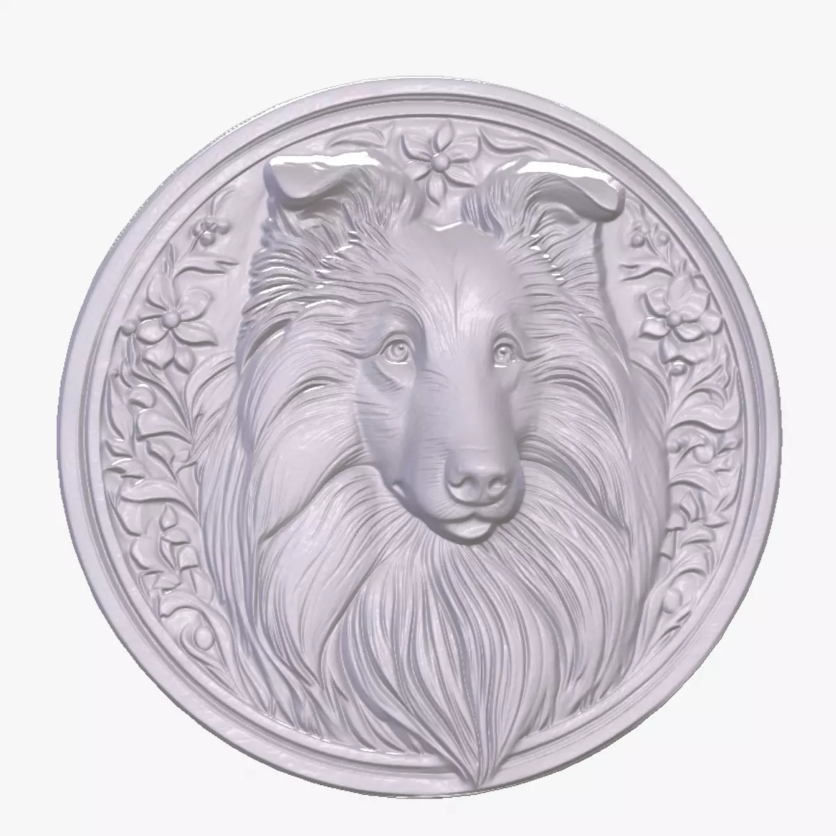 Collie 3 basrelief for 3D printing 3D print model_0