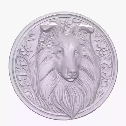 Collie 3 basrelief for 3D printing