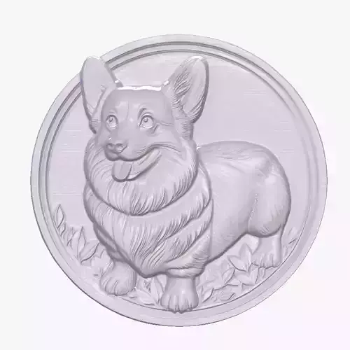 Corgi 2 basrelief for 3D printing