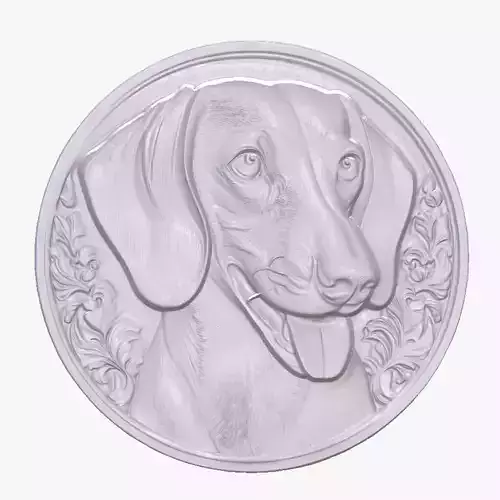 Dachshund 1 basrelief for 3D printing