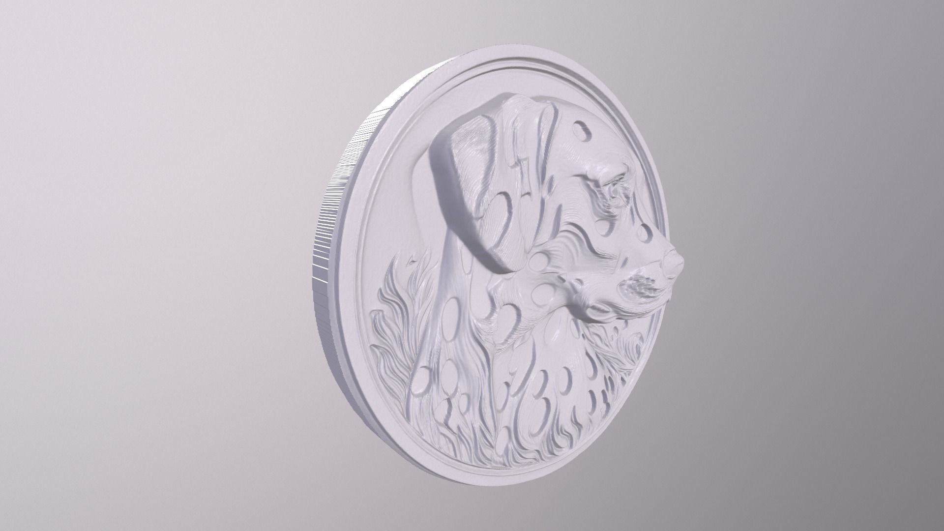 Dalmatian 3 basrelief for 3D printing 3D print model_4
