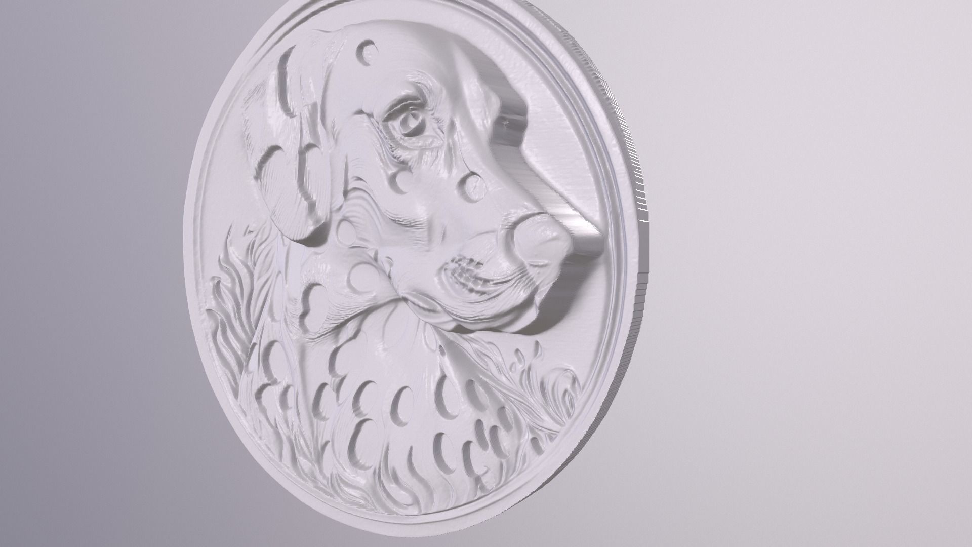 Dalmatian 3 basrelief for 3D printing 3D print model_3
