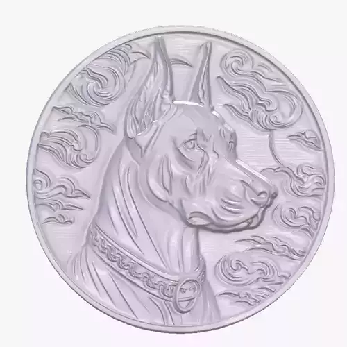 Doberman 3 basrelief for 3D printing
