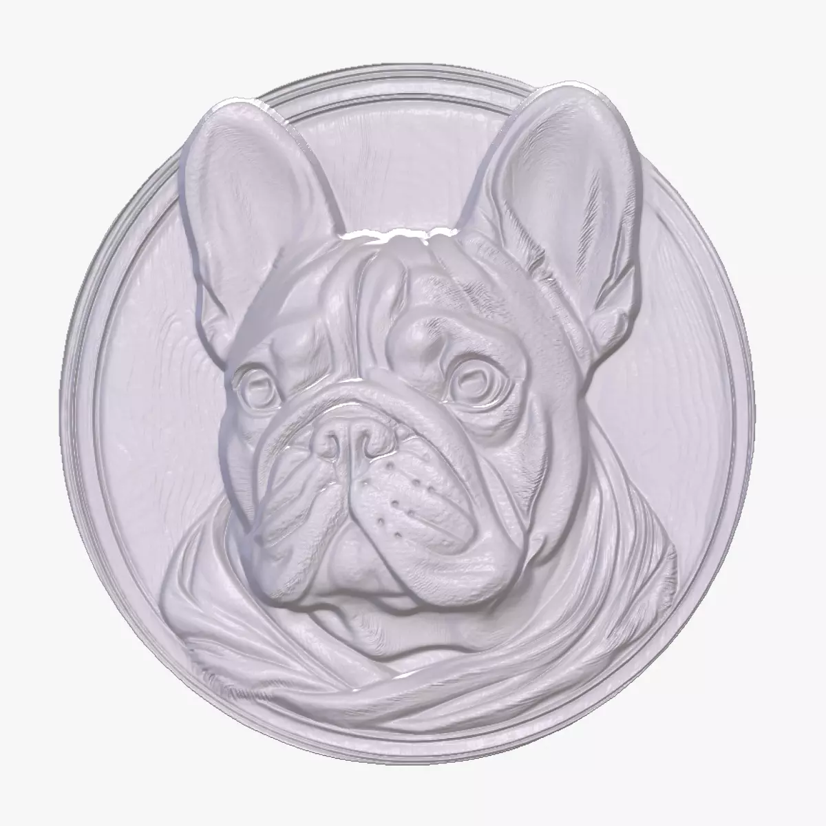 French Bull Dog 4 basrelief for 3D printing 3D print model